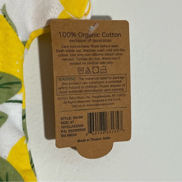 Girls dress size 4T sour lemons with matching hand made bracelets and hair bows - Picture 8 of 9